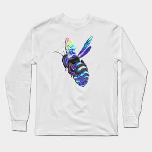 Holographic Blue Bee Long Sleeve T-Shirt